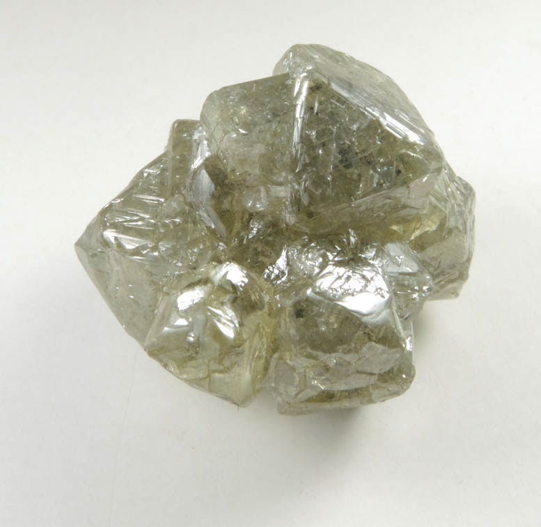 Diamond (28.82 carat greenish-gray crystal cluster) from Sakha (Yakutia) Republic, Siberia, Russia