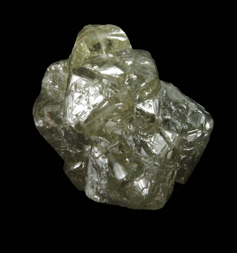 Diamond (28.82 carat greenish-gray crystal cluster) from Sakha (Yakutia) Republic, Siberia, Russia