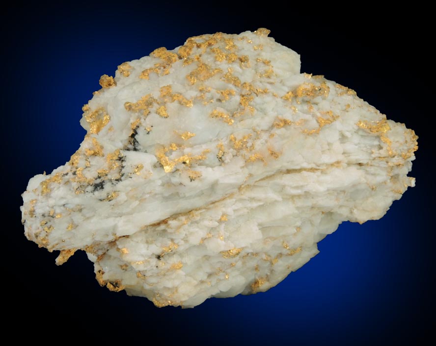 Gold in Quartz from El Dorado Creek, Mariposa County, California