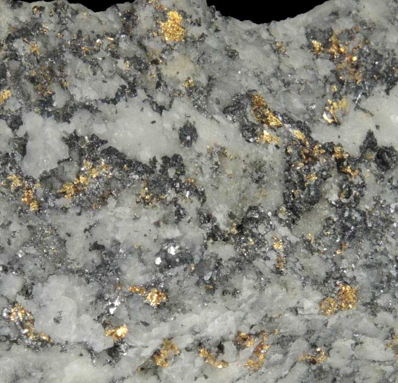 Gold in Quartz with Sphalerite from Sunnyside Mine, Little Mary Vein, above Level C, under Lake Emma, San Juan County, Colorado