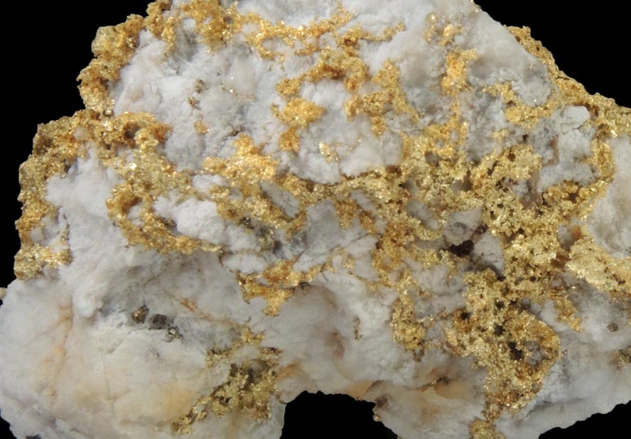 Gold in Quartz from Pamour #1 Mine, 1200' Level, 1462 Stope, 16 km ENE of Timmins, Ontario, Canada