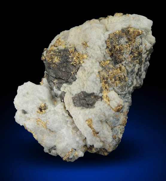Gold in Quartz with Acanthite from Colorado Quartz Mine, Mariposa County, California