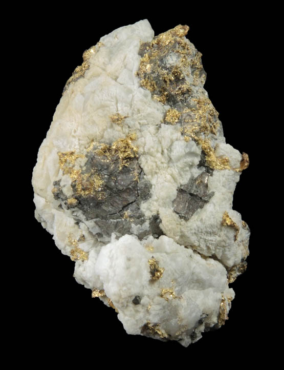 Gold in Quartz with Acanthite from Colorado Quartz Mine, Mariposa County, California