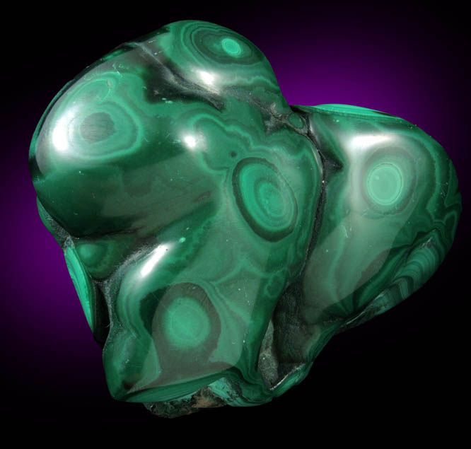 Malachite from Kolwezi Mining District, 240 km WNW of  Lubumbashi, Katanga Copperbelt, Lualaba Province, Democratic Republic of the Congo