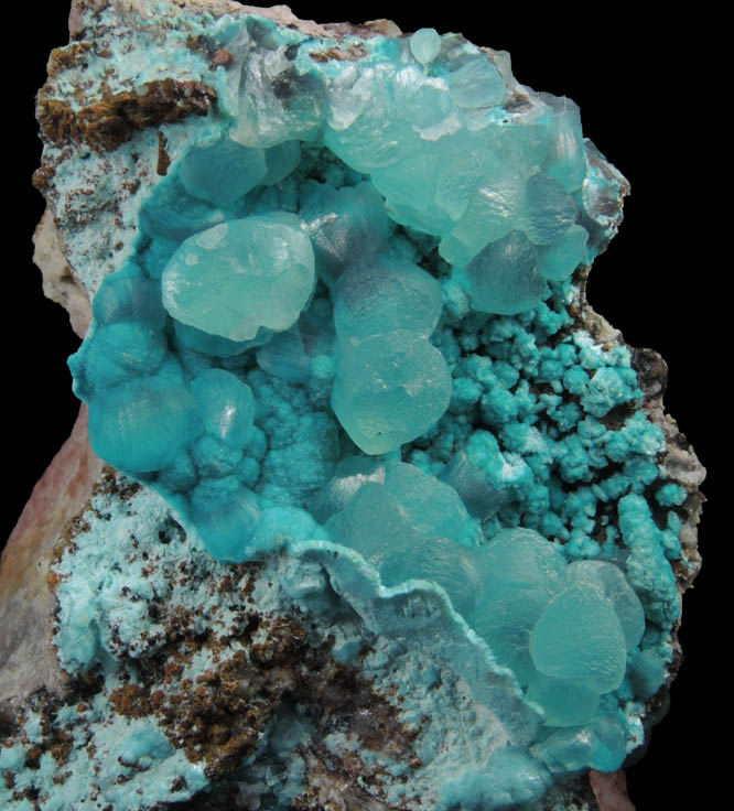 Smithsonite on Rosasite from Kelly Mine, Magdalena District, Socorro County, New Mexico