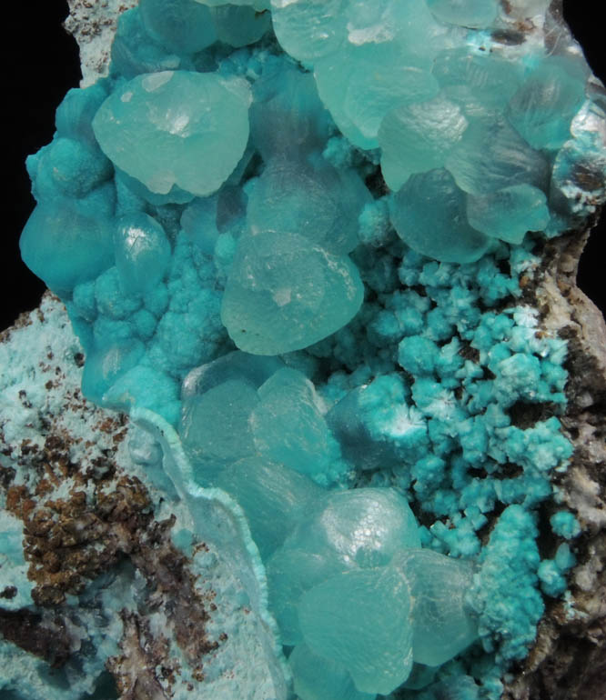 Smithsonite on Rosasite from Kelly Mine, Magdalena District, Socorro County, New Mexico