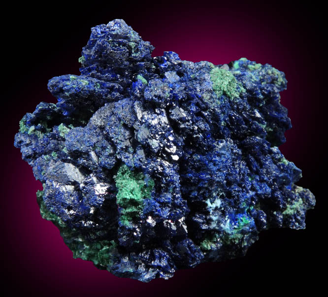 Azurite and Malachite from Ahouli Mines, Aouli, 7 km northeast of Mibladen, Zeida-Aouli-Mibladen belt, Midelt Province, Morocco