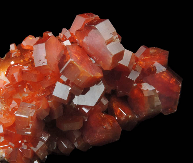 Vanadinite on Barite from Mibladen, Haute Moulouya Basin, Zeida-Aouli-Mibladen belt, Midelt Province, Morocco