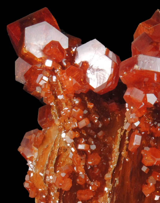 Vanadinite on Barite from Mibladen, Haute Moulouya Basin, Zeida-Aouli-Mibladen belt, Midelt Province, Morocco