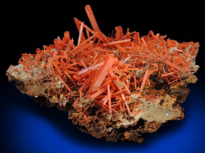 Crocoite from Red River Pocket, Adelaide Mine, Dundas, Tasmania, Australia