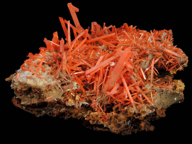 Crocoite from Red River Pocket, Adelaide Mine, Dundas, Tasmania, Australia