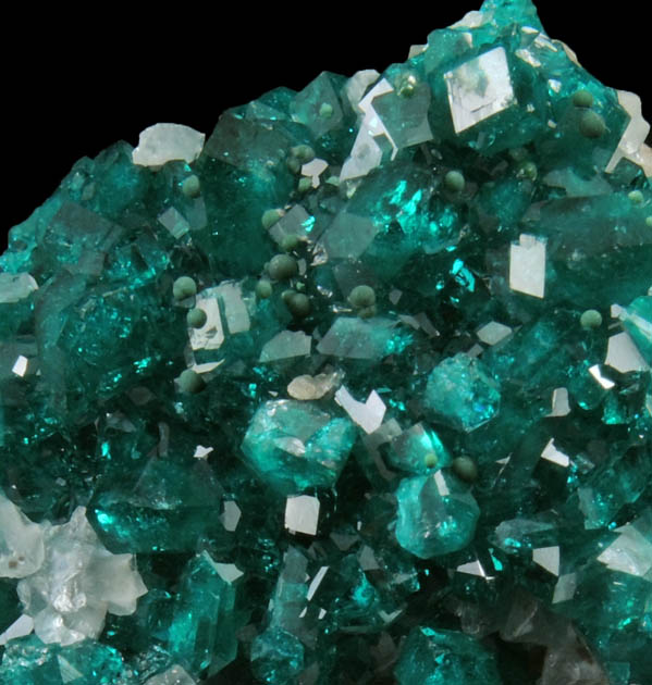 Dioptase with Calcite from Tsumeb Mine, Otavi-Bergland District, Oshikoto, Namibia