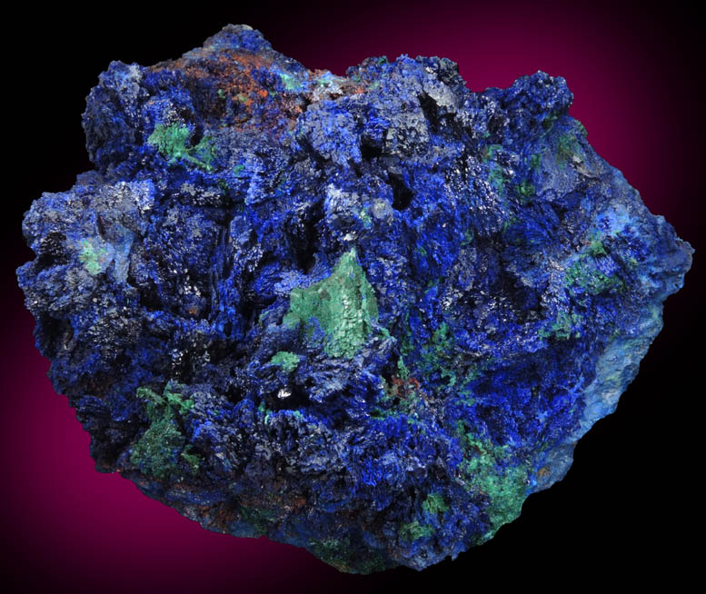 Azurite and Malachite from Ahouli Mines, Aouli, 7 km northeast of Mibladen, Zeida-Aouli-Mibladen belt, Midelt Province, Morocco