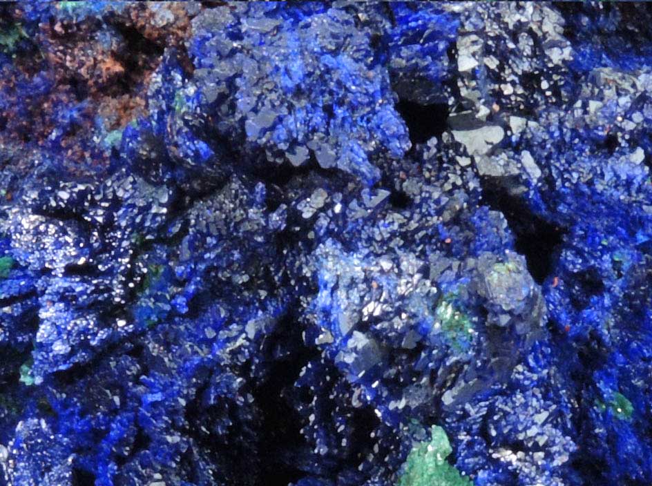 Azurite and Malachite from Ahouli Mines, Aouli, 7 km northeast of Mibladen, Zeida-Aouli-Mibladen belt, Midelt Province, Morocco