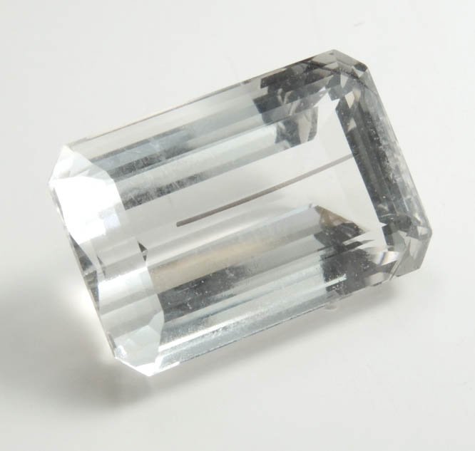 Quartz with tourmaline inclusions (10.97 carat faceted gemstone) from Brazil