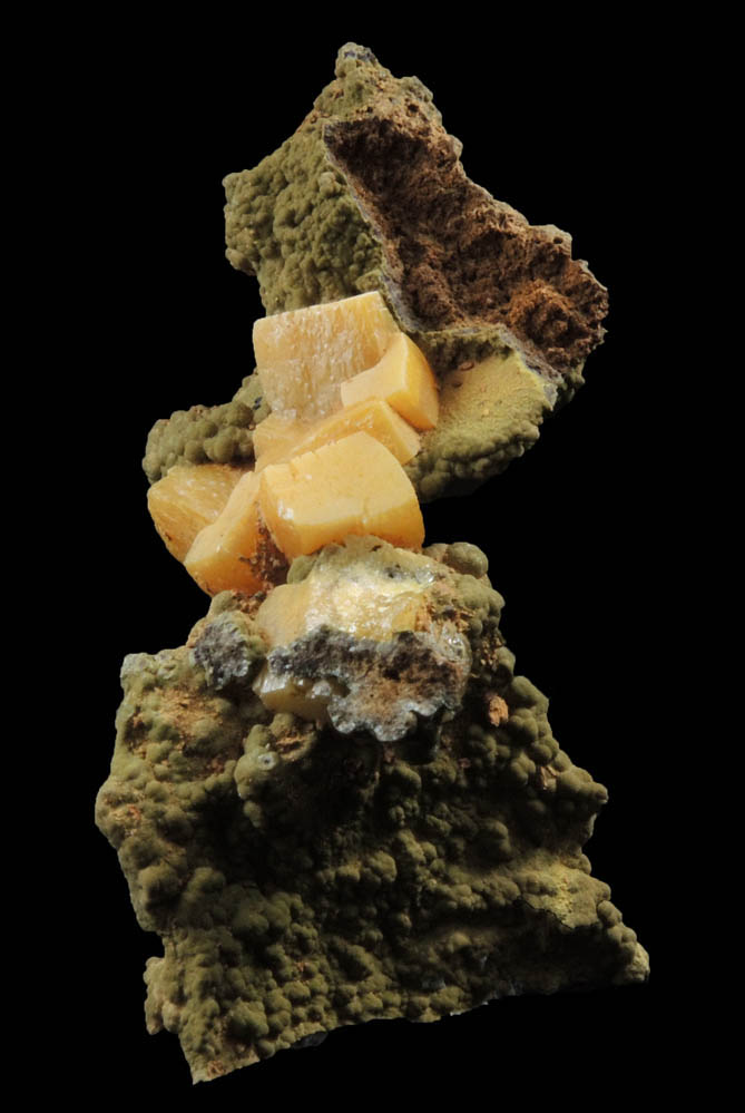 Wulfenite on Mottramite from Mina Ojuela, Mapimi, Durango, Mexico