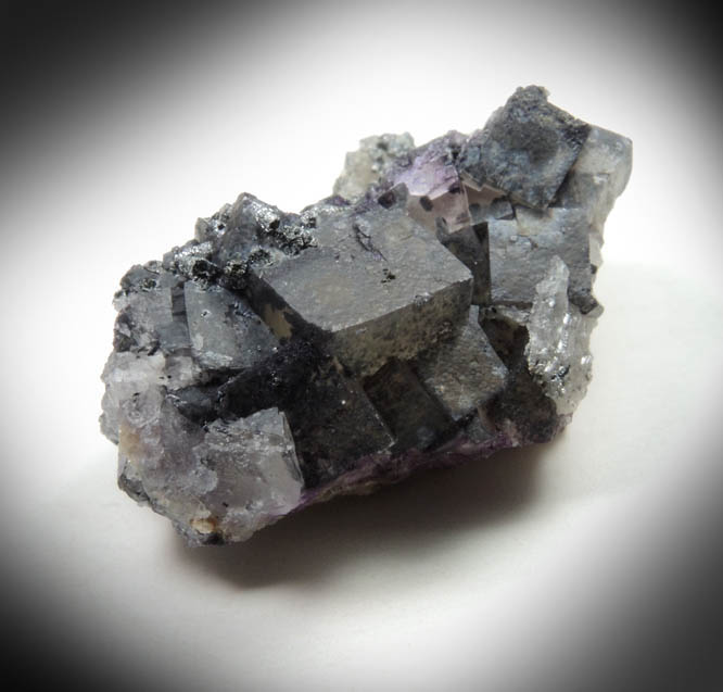 Nickelskutterudite var. Chloanthite on Fluorite from Zinngrube Sauberg, Ehrenfriedersdorf, Erzgebirge, Germany