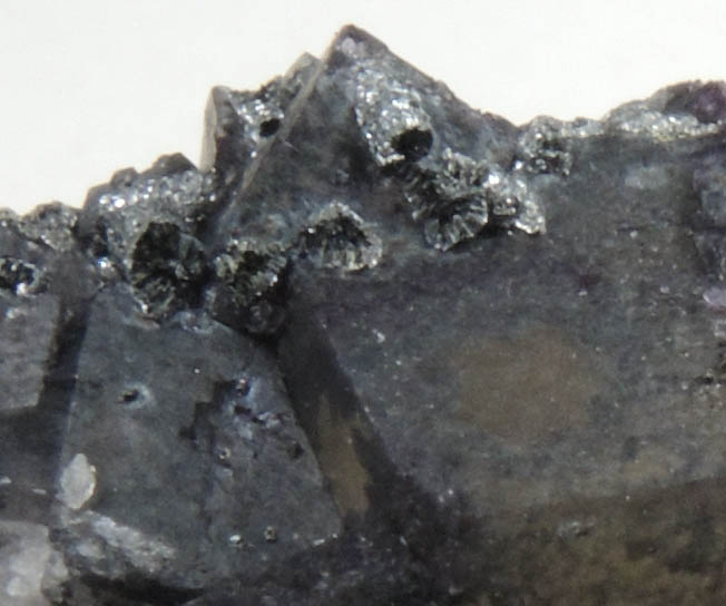 Nickelskutterudite var. Chloanthite on Fluorite from Zinngrube Sauberg, Ehrenfriedersdorf, Erzgebirge, Germany