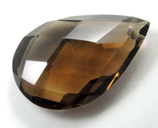 Quartz var. Smoky Quartz with 29 carat faceted gemstone from Moat Mountain, west of North Conway, Carroll County, New Hampshire