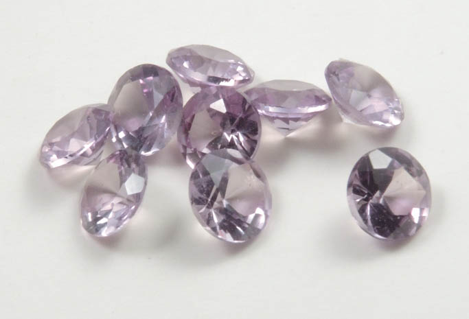 Synthetic Alexandrite (9 faceted gemstones totaling 2.75 carats) from Russia