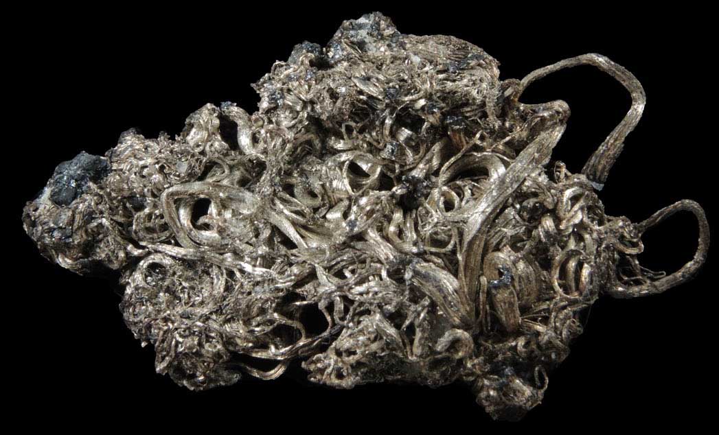 Silver wire crystals with minor Acanthite from Porco, Potos, Bolivia