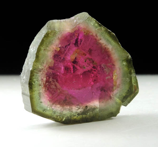 Elbaite var. Watermelon Tourmaline (polished slice) from Minas Gerais, Brazil