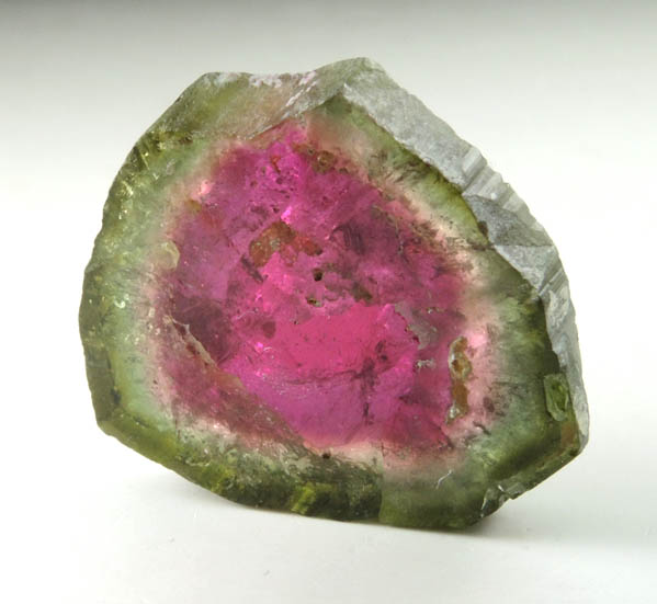 Elbaite var. Watermelon Tourmaline (polished slice) from Minas Gerais, Brazil