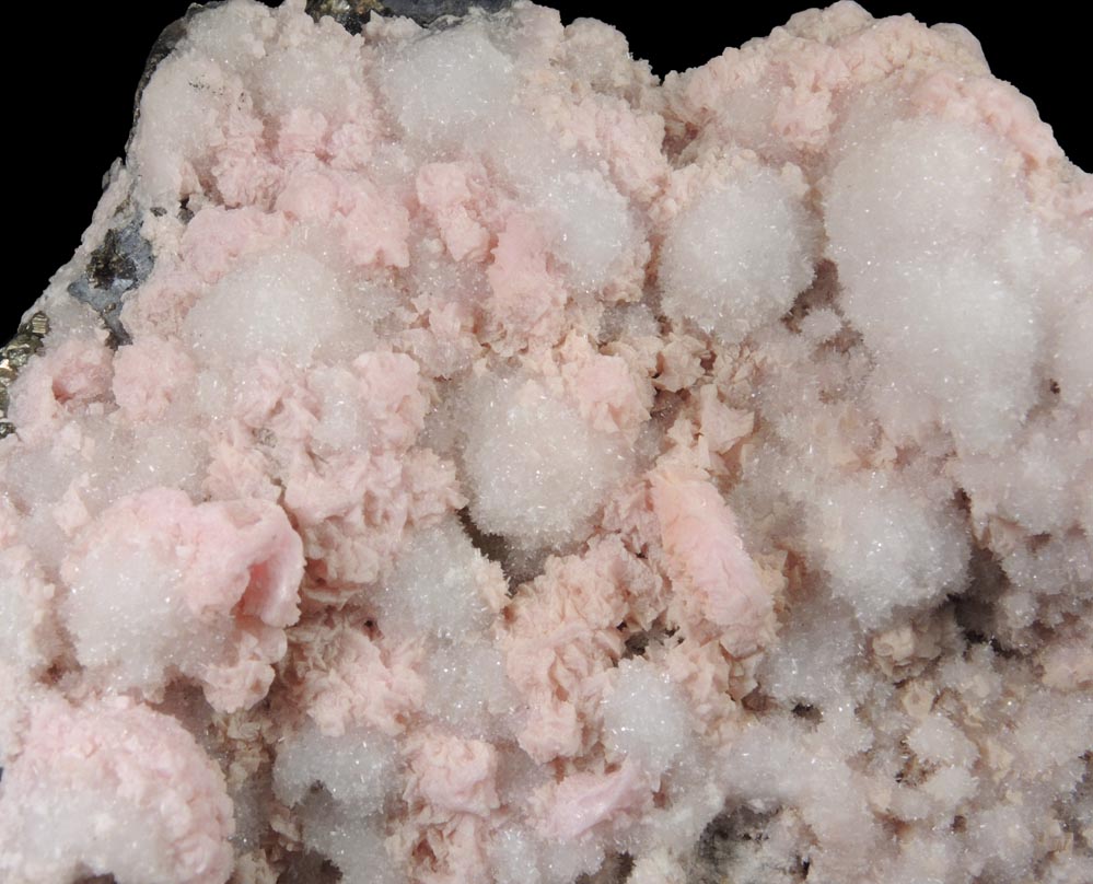 Rhodochrosite and Quartz with Pyrite and Galena from Silverton District, San Juan County, Colorado