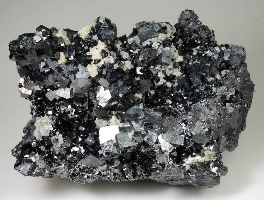 Magnetite (rare cubic crystal form) with Anhydrite and Talc from ZCA Mine No. 4, Fowler Ore Body, 2500' Level, Balmat, St. Lawrence County, New York