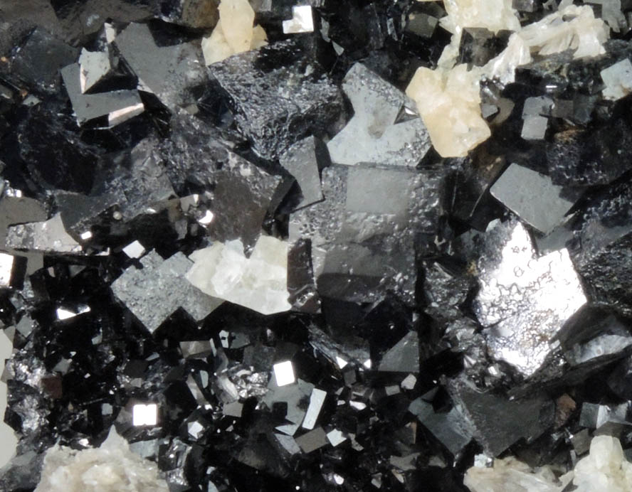 Magnetite (rare cubic crystal form) with Anhydrite and Talc from ZCA Mine No. 4, Fowler Ore Body, 2500' Level, Balmat, St. Lawrence County, New York