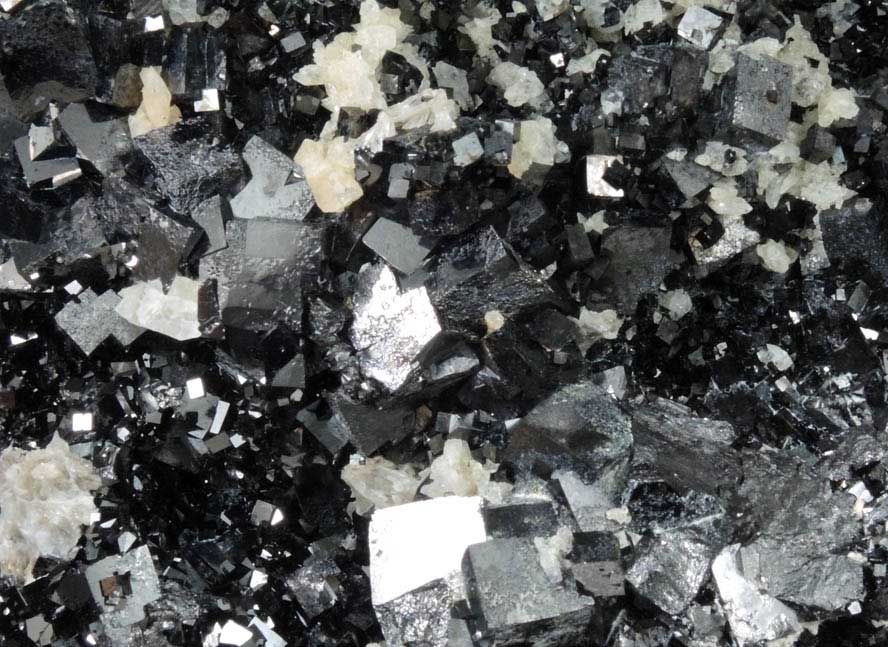 Magnetite (rare cubic crystal form) with Anhydrite and Talc from ZCA Mine No. 4, Fowler Ore Body, 2500' Level, Balmat, St. Lawrence County, New York