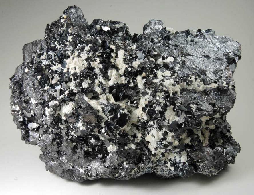 Magnetite (rare cubic crystal form) with Anhydrite and Talc from ZCA Mine No. 4, Fowler Ore Body, 2500' Level, Balmat, St. Lawrence County, New York
