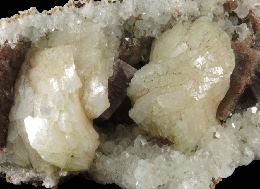 Heulandite, Chabazite, Quartz from New Street Quarry, Paterson, Passaic County, New Jersey