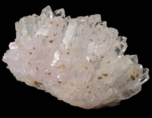 Quartz var. Rose Quartz Crystals with Eosphorite from Lavra da Ilha, Taquaral, Jequitinhonha River, Minas Gerais, Brazil