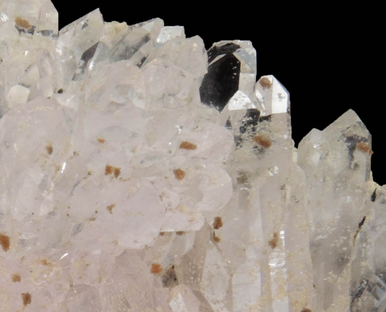 Quartz var. Rose Quartz Crystals with Eosphorite from Lavra da Ilha, Taquaral, Jequitinhonha River, Minas Gerais, Brazil