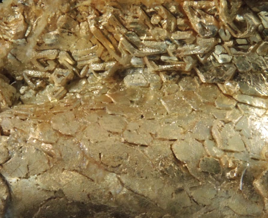 Gold from Round Mountain Gold Mine, 71.5 km north of Tonopah, Nye County, California