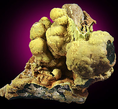 Pyromorphite over Malachite from Brown's Prospect, Rum Jungle, 61 km south of Darwin, Northern Territory, Australia