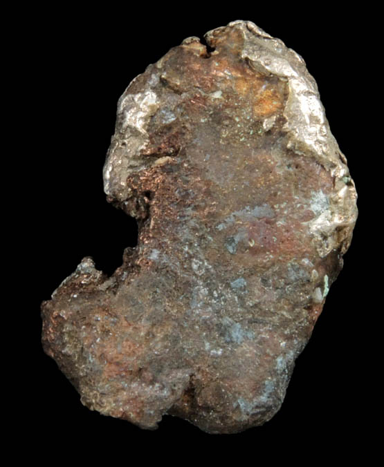 Silver and Copper var. Half-breed (combination of native silver and native copper) from Keweenaw Peninsula Copper District, Michigan