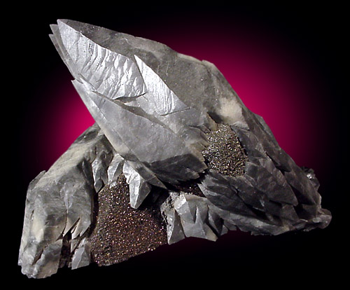 Chalcopyrite on Calcite from Brushy Creek Mine, Viburnum Trend, Reynolds County, Missouri