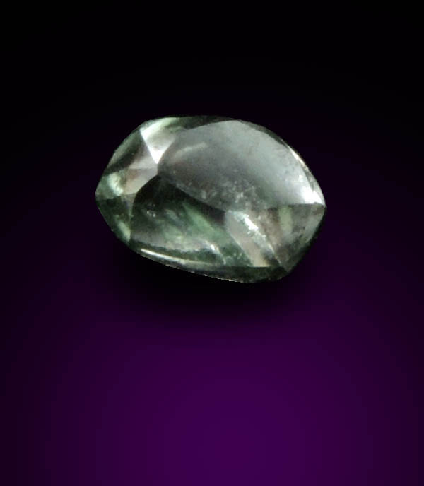 Diamond (0.16 carat fancy-green cuttable flattened crystal) from Ippy, northeast of Banghi (Bangui), Central African Republic