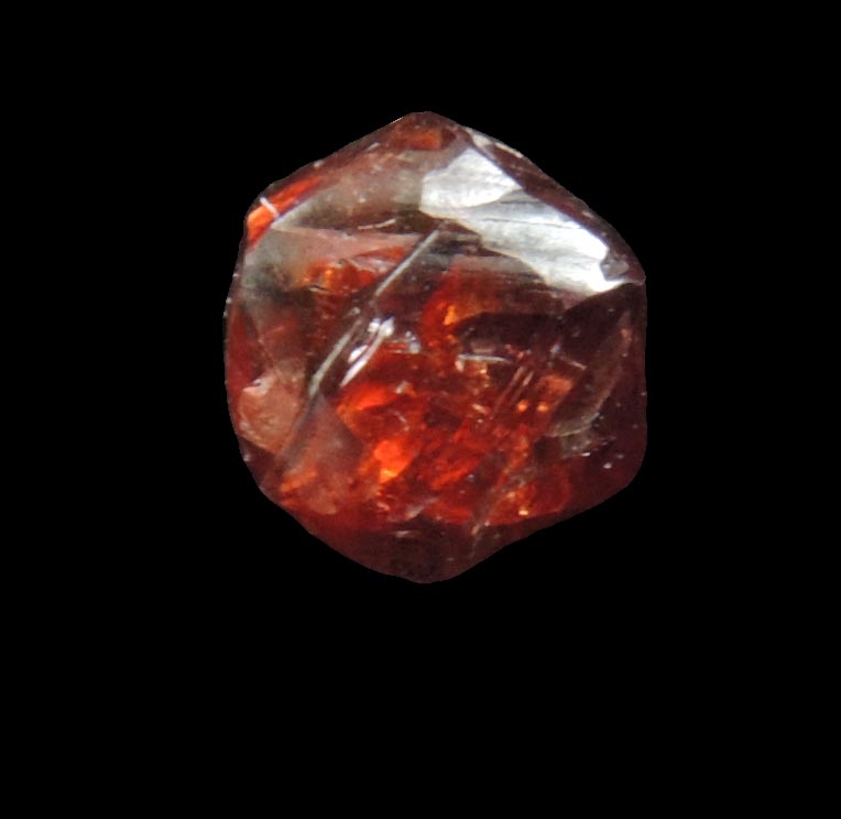 Diamond (0.67 carat dark-red dodecahedral crystal) from Jwaneng Mine, Naledi River Valley, Botswana