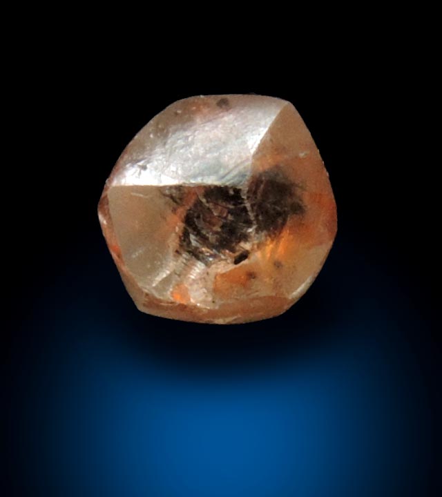 Diamond (0.61 carat red tetrahexahedral crystal) from Jwaneng Mine, Naledi River Valley, Botswana