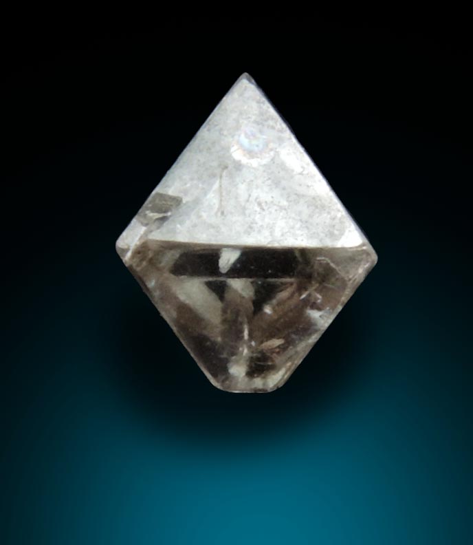 Diamond (0.88 carat glassy octahedral crystal) from Mirny, Republic of Sakha, Siberia, Russia