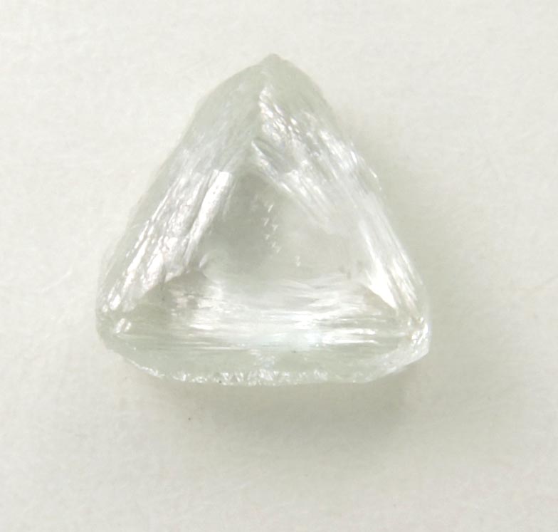 Diamond (0.70 carat pale-green macle, twinned crystal) from Orapa Mine, south of the Makgadikgadi Pans, Botswana