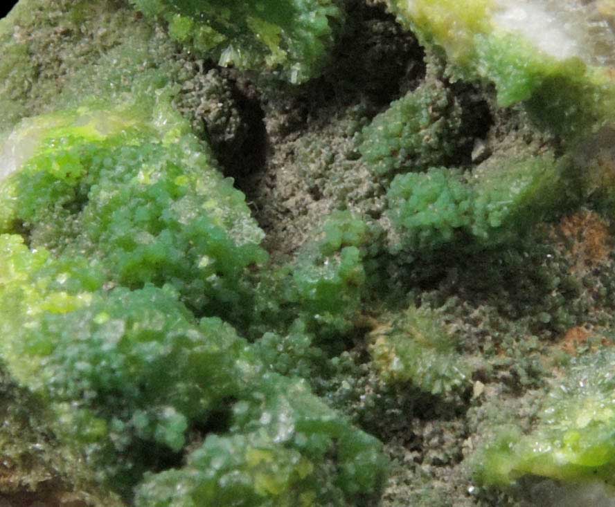 Pyromorphite and Wulfenite over Quartz from Manhan Lead Mines, Loudville District, 3 km northwest of Easthampton, Hampshire County, Massachusetts