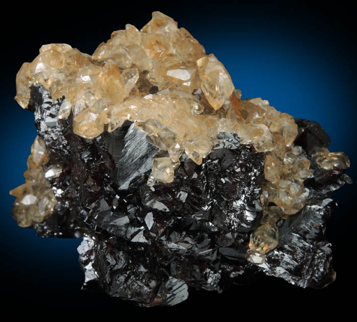 Calcite on Sphalerite from Elmwood Mine, Carthage, Smith County, Tennessee