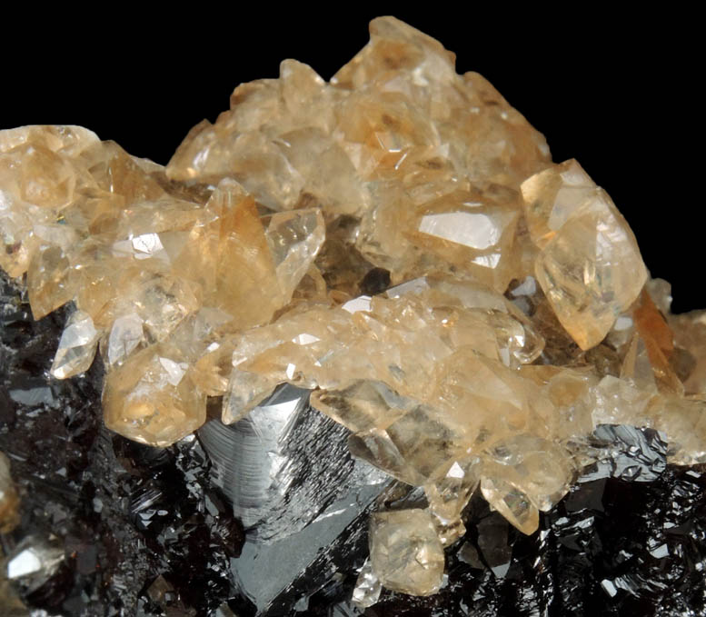 Calcite on Sphalerite from Elmwood Mine, Carthage, Smith County, Tennessee