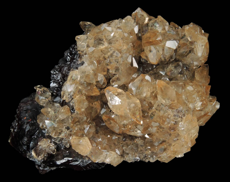 Calcite on Sphalerite from Elmwood Mine, Carthage, Smith County, Tennessee