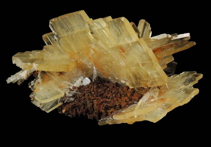 Barite on Siderite-Dolomite from Cerro Warihuyn, Huanuco Department, Peru