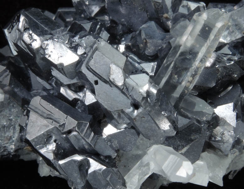 Galena (Spinel-law twinned crystals) with Quartz from Krushev Dol Mine, Davidkovo, Rhodope Mountains, Bulgaria